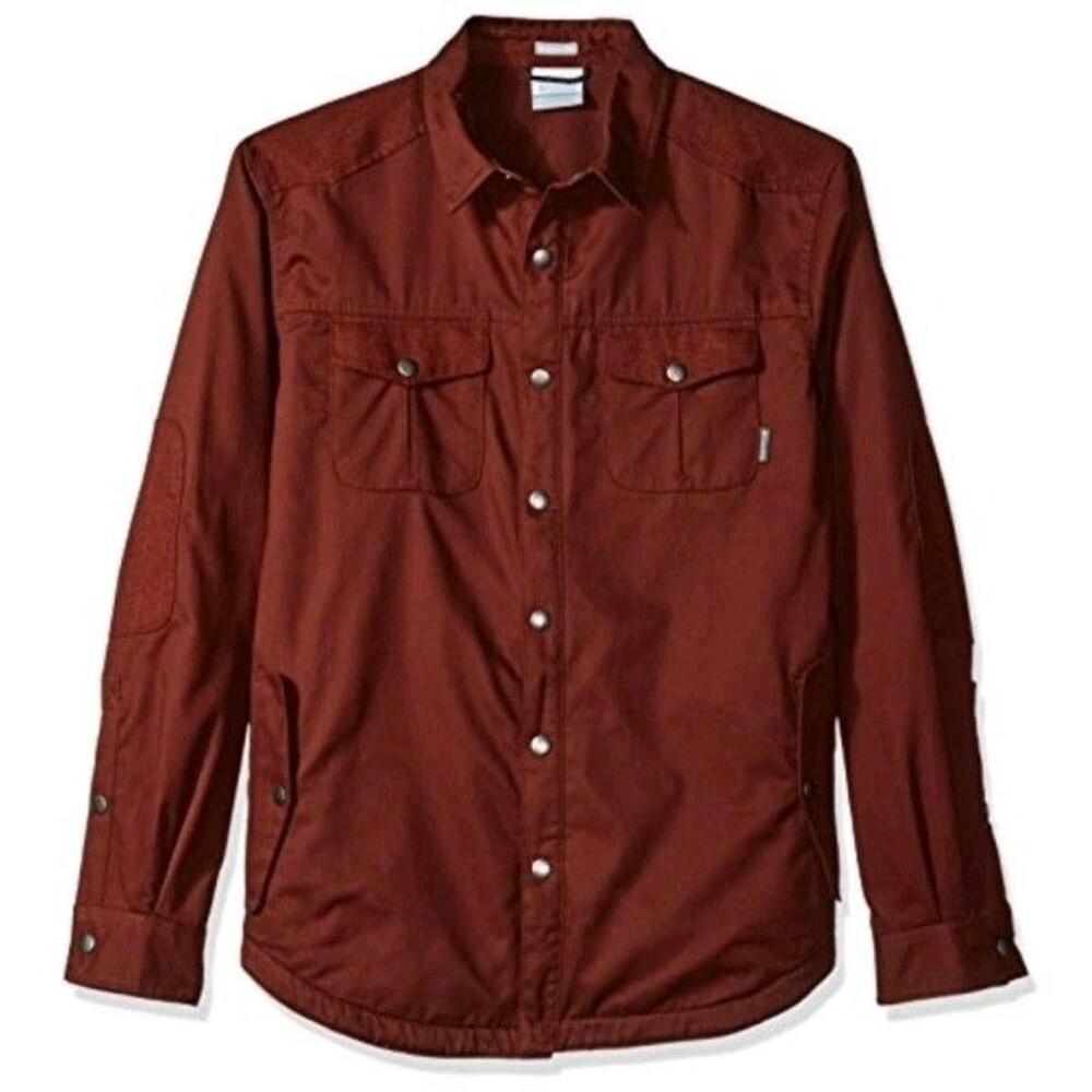 Columbia Men's Hyland Woods Deep Rust Shirt Jacket Size Medium - Picture 2 of 14